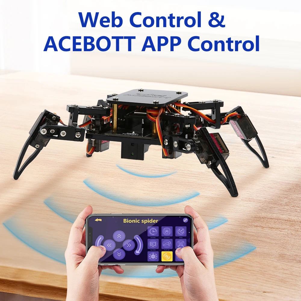 Bionic Spider Robot Kit app control interface for programming walking patterns